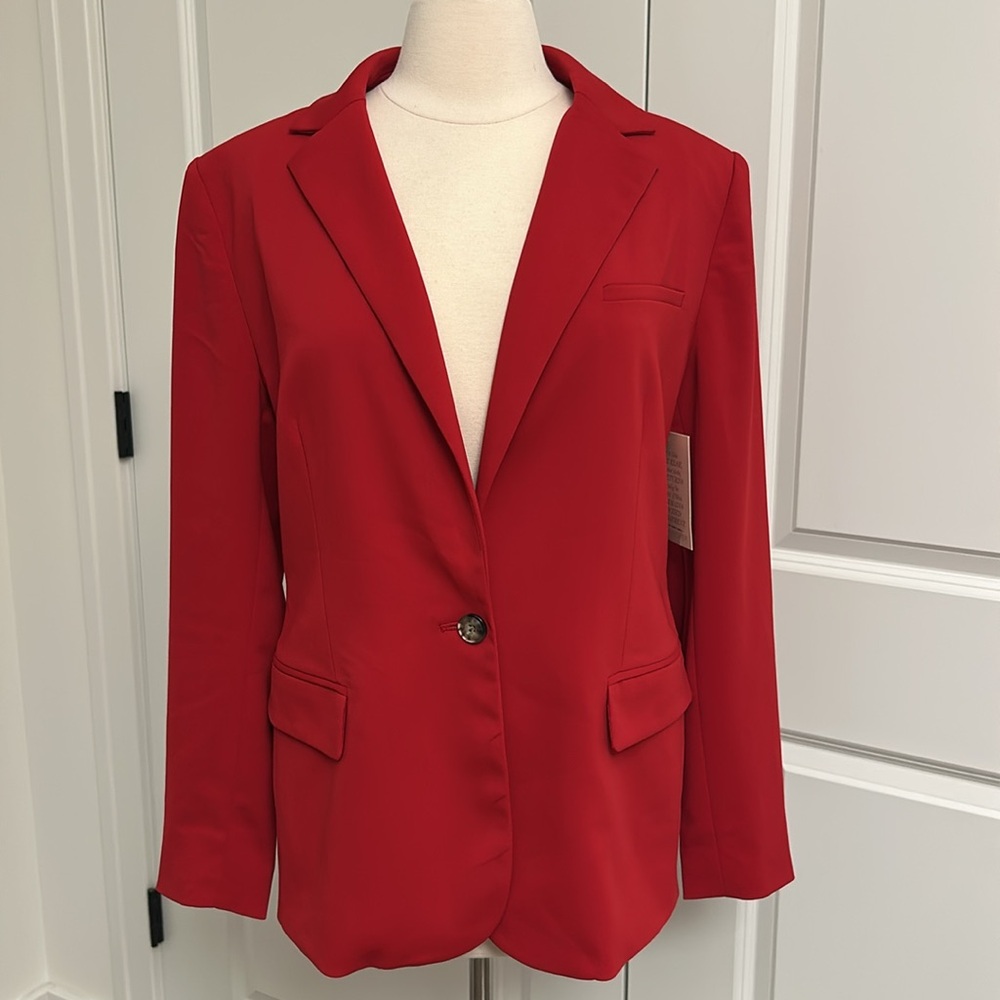 NWT BOSTON PROPER size 12 Red Blazer Jacket - Picture 2 of 6